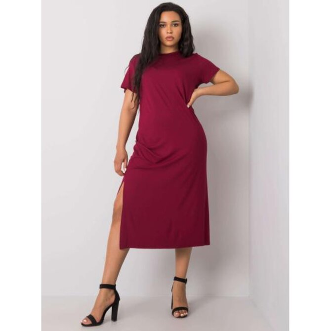 Dámské šaty plus size NANETTE kaštanové Kaštanová, XL