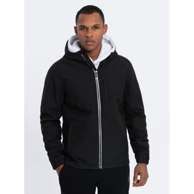 Pánská bunda SOFTSHELL s fleecovým V2 OM-JANP-0137 černá Černá, XL