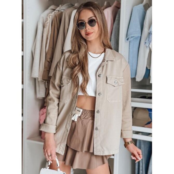 Dámská oversize košile OVERBOR béžová Béžová, Univerzální