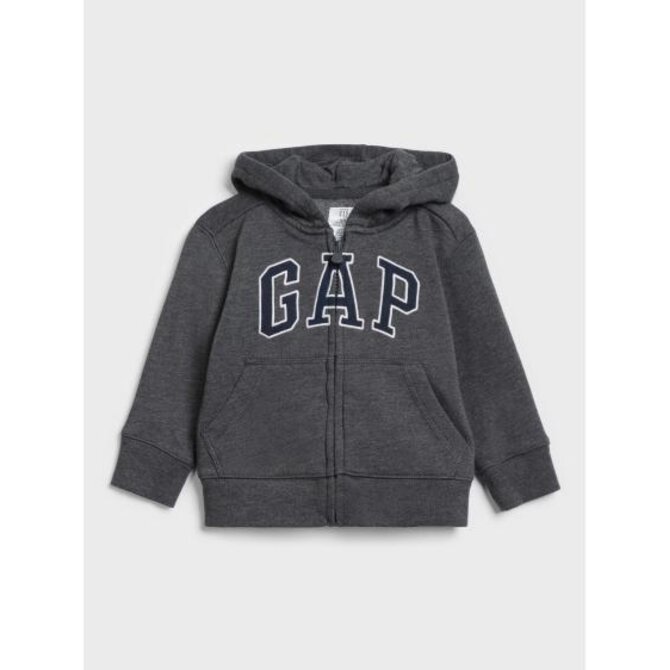 Dětská mikina GAP logo zip Šedá, 2YRS