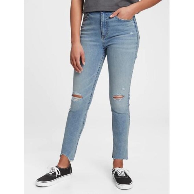 Teen džíny sky high rise skinny ankle Modrá, 8