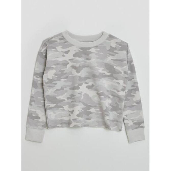 Dětská mikina french terry s army vzorem Šedá, S