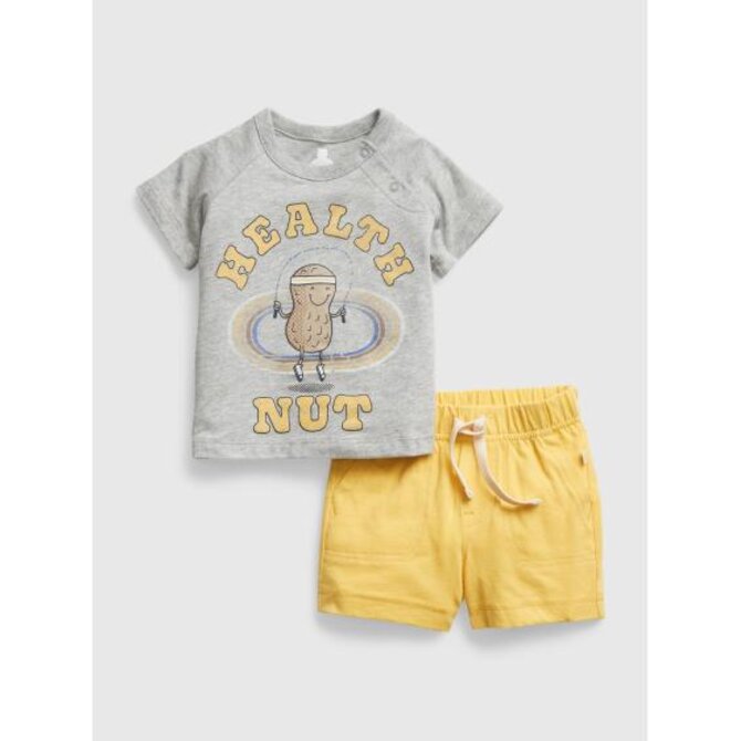 Baby set tričko a kraťasy Šedá, 0-3M