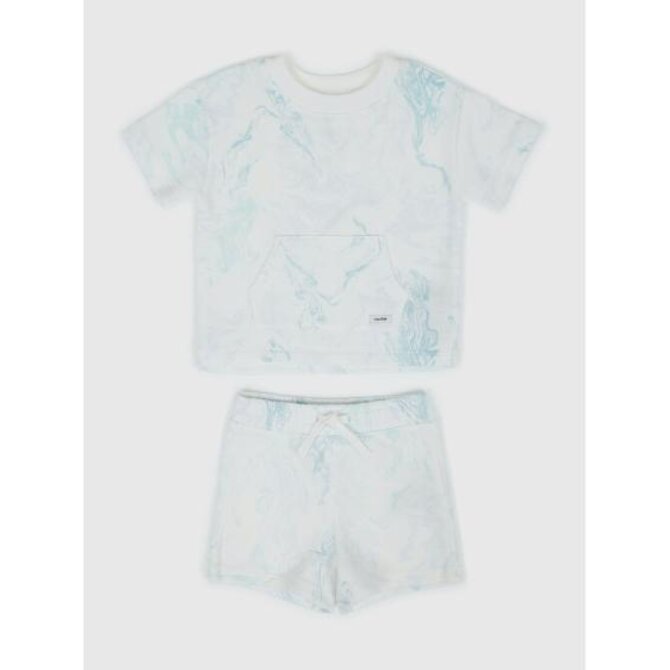 Dětský batikovaný set Bílá, 3-6M