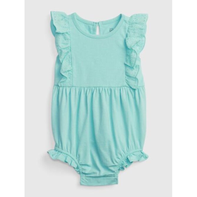 Baby bavlněné body s volánky Modrá, 3-6M