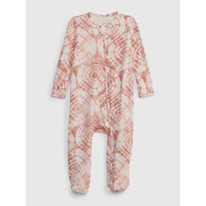Baby batikovaný overal na zip Růžová, 6-9M