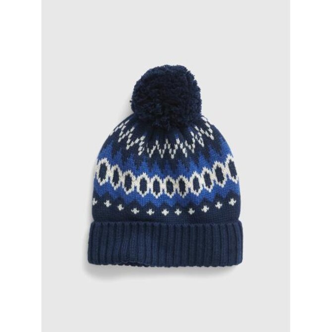 Zimní čepice s bambulí Modrá, onesize