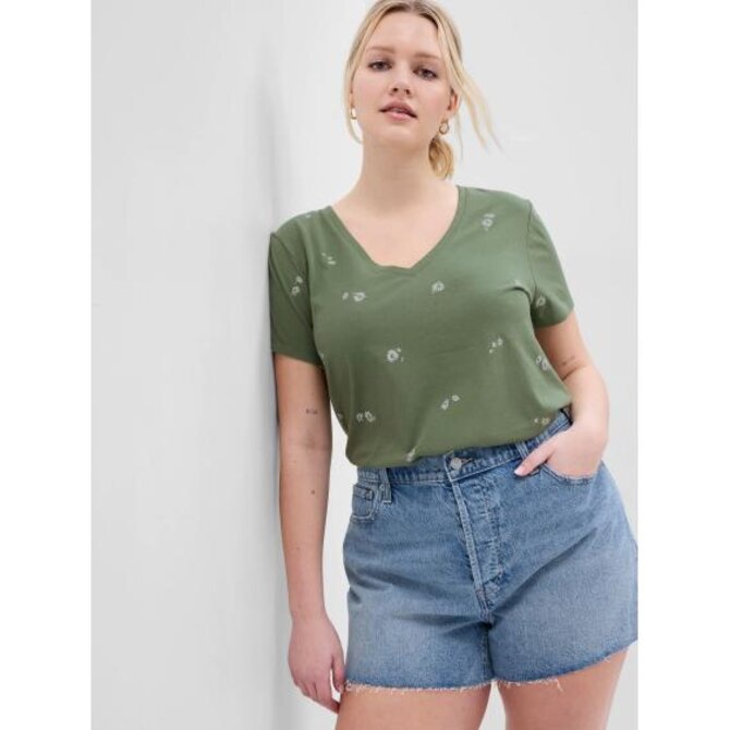 Vzorované tričko Zelená, XXS