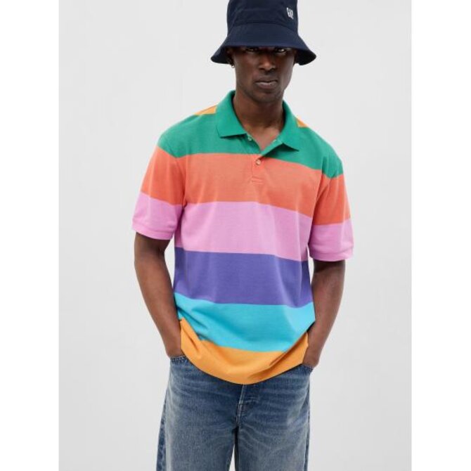 Pruhované polo tričko Vícebarevný, XS