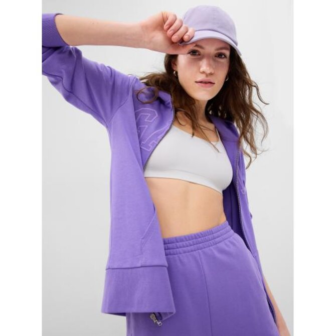 Mikina vintage soft logo zip Fialová, XXS