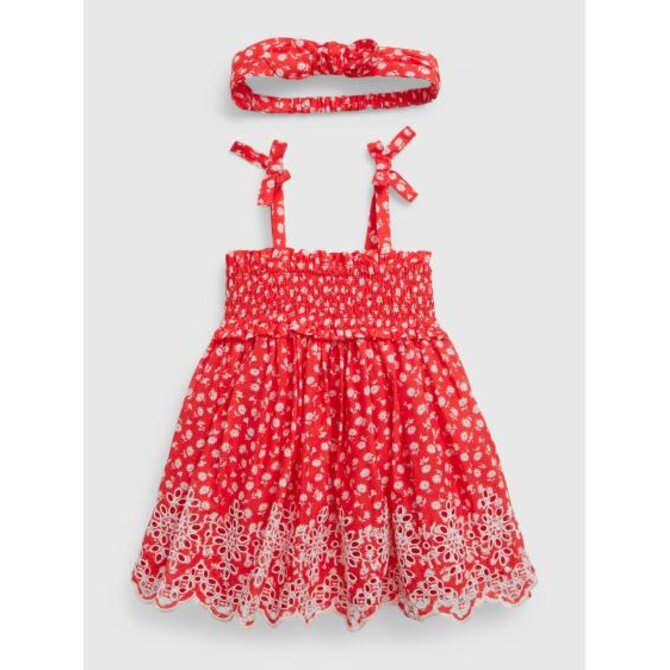 Baby floral šaty Červená, 18-24M