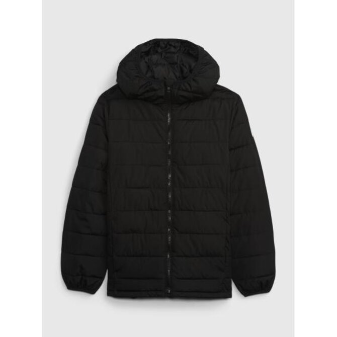 Dětská prošívaná bunda s kapucí Černá, S