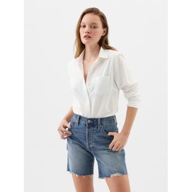 Košile oxford s logem Bílá, XS