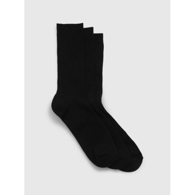 Vysoké ponožky, 3 páry Černá, onesize