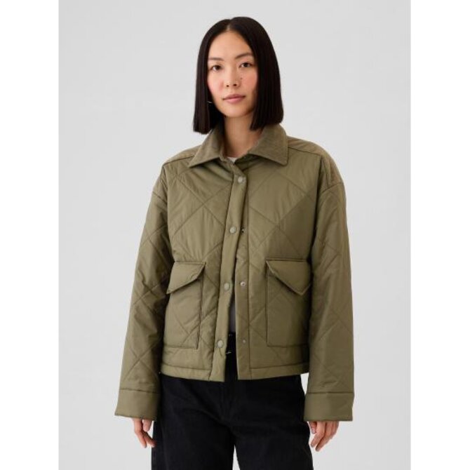 Prošívaná bunda Zelená, L