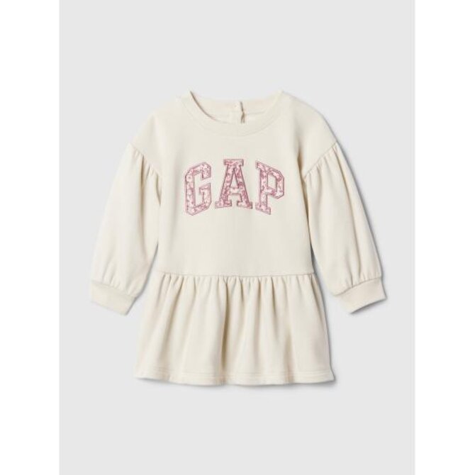 Baby šaty s logem Béžová, 18-24M