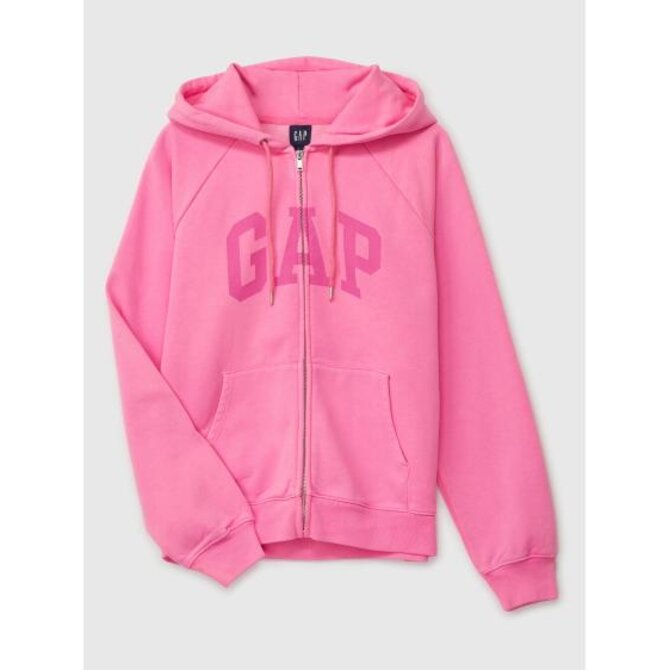 Mikina na zip Vintage Soft Růžová, XXS