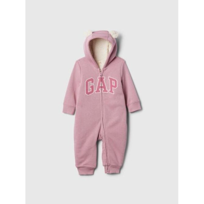 Baby sherpa overal s logem Růžová, 0-3M