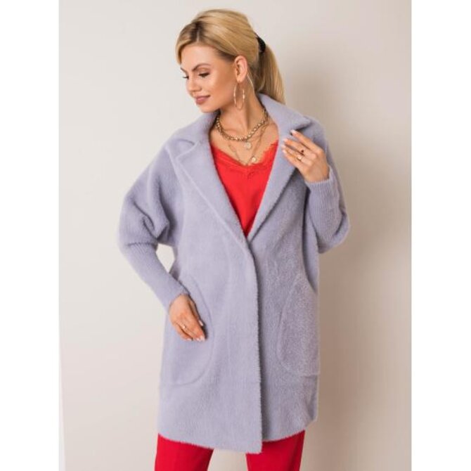 Dámský kabát z alpaky NORA šedý Šedá, Univerzální