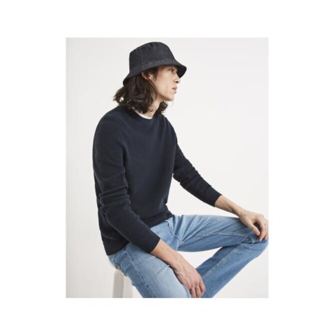 Svetr Tepic s kulatým výstřihem Modrá, S