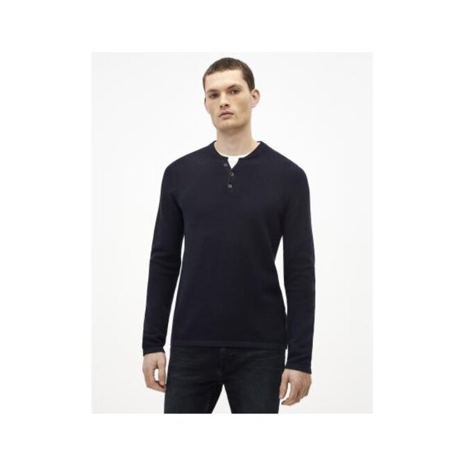 Bavlněný svetr Techillpic s knoflíčky u krku Modrá, S