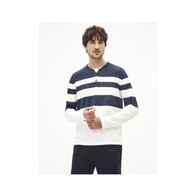 Bavlněný pruhovaný svetr Techillray Modrá, S