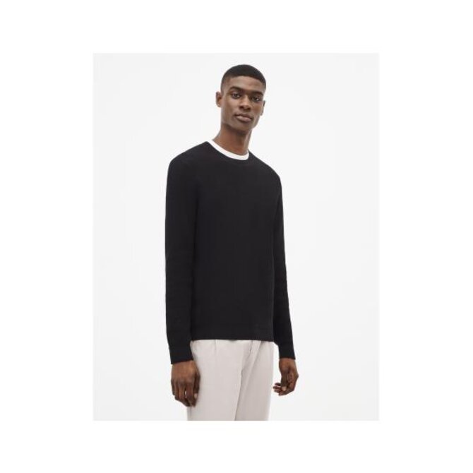 Pletený svetr Tepic s drobným vzorem Černá, S