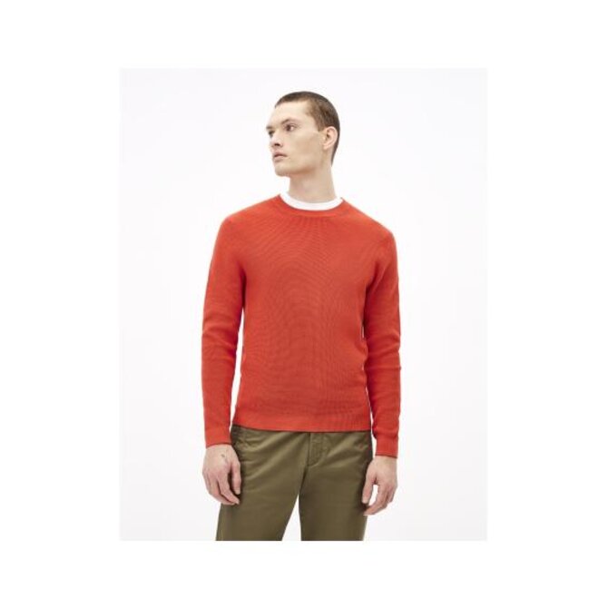 Pletený svetr Tepic s drobným vzorem Červená, S