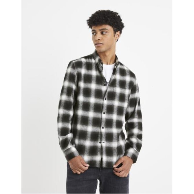Kostkovaná flanelová košile Černá, M