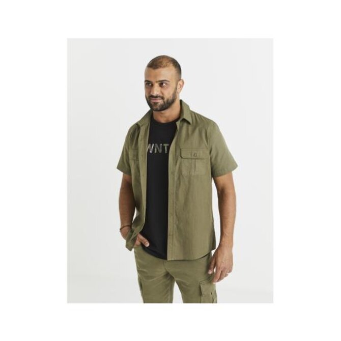 Košile Vamili regular s kapsami Khaki, S