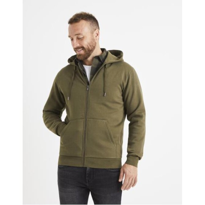 Mikina Vethree s kapucí Khaki, S