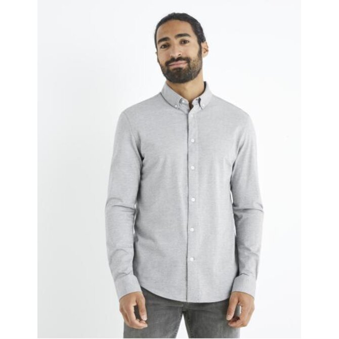 Bavlněná piké košile Bapik Šedá, S