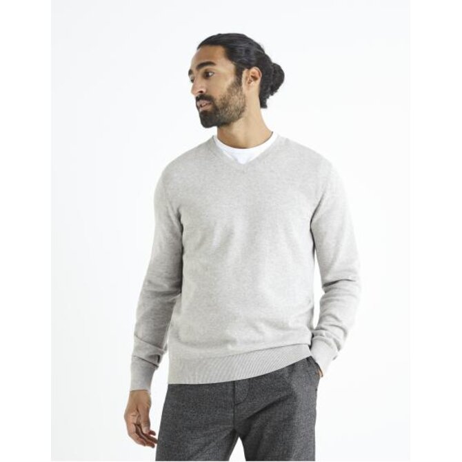 Bavlněný svetr Befirstv Šedá, S