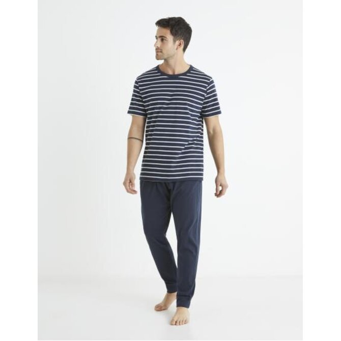 Bavlněné pyžamo Bisible Modrá, S