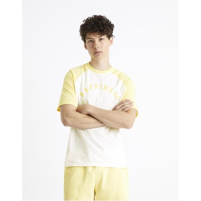 Bavlněné tričko Ceraglan Happiness Žlutá, M