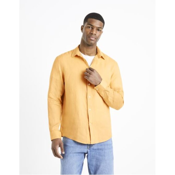 Lněná košile Daflix Oranžová, S