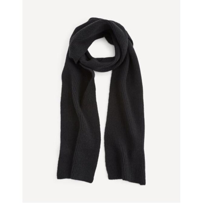 Žebrovaná šála Viribs Černá O Černá, tu