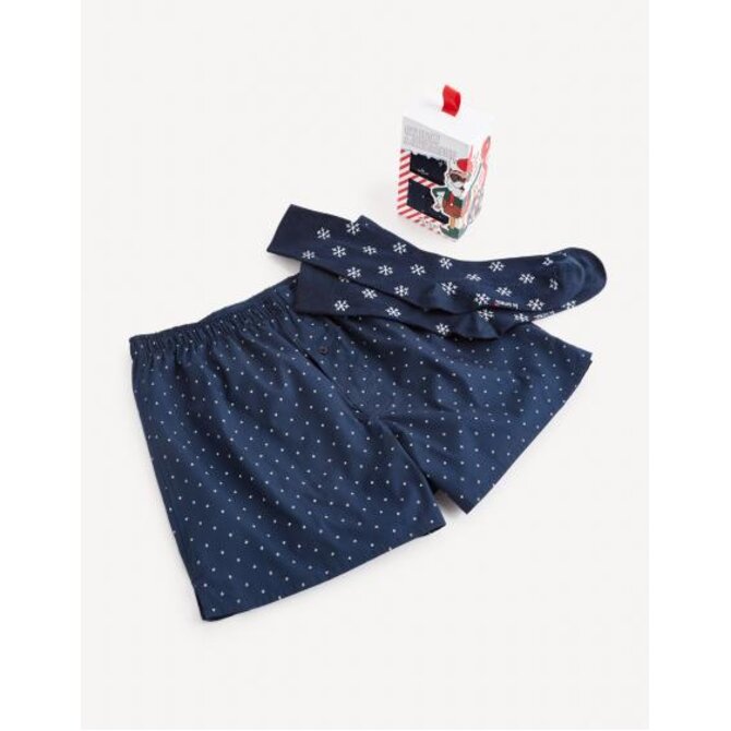 Trenýrky a ponožky v dárkovém balení Modrá, S