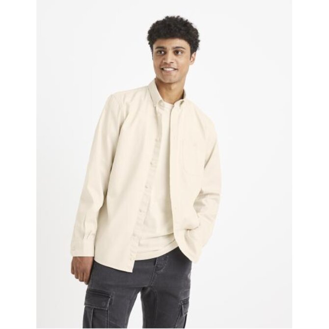 Bavlněná košile Vatwill Krémová, S