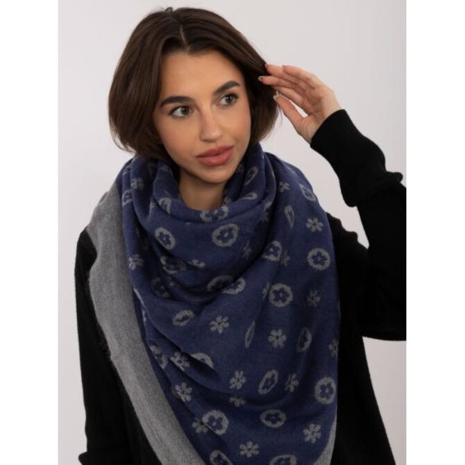 Dámská šála vzorovaná tmavě modro šedá Námořnická modrá, Univerzální