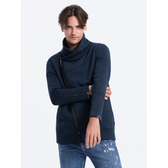 Pánská dlouhá mikina s kapucí PARIS tmavě modrá Námořnická modrá, XXL