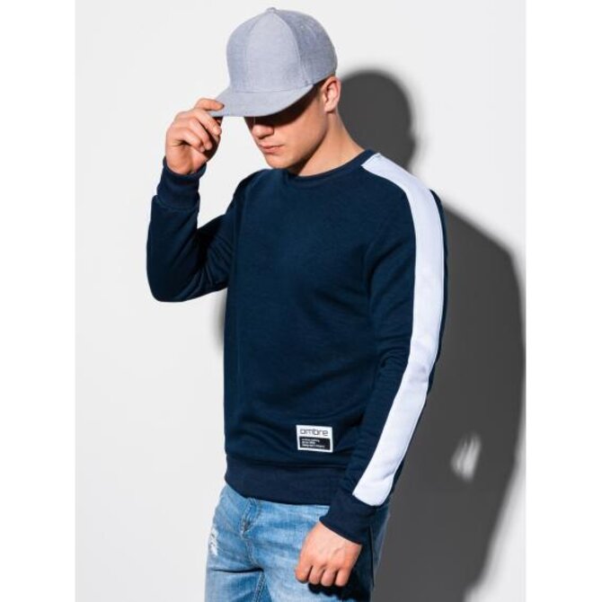 Pánská mikina bez kapuce OM-SSNZ-22FW-010 V2 tmavě modrá Námořnická modrá, S