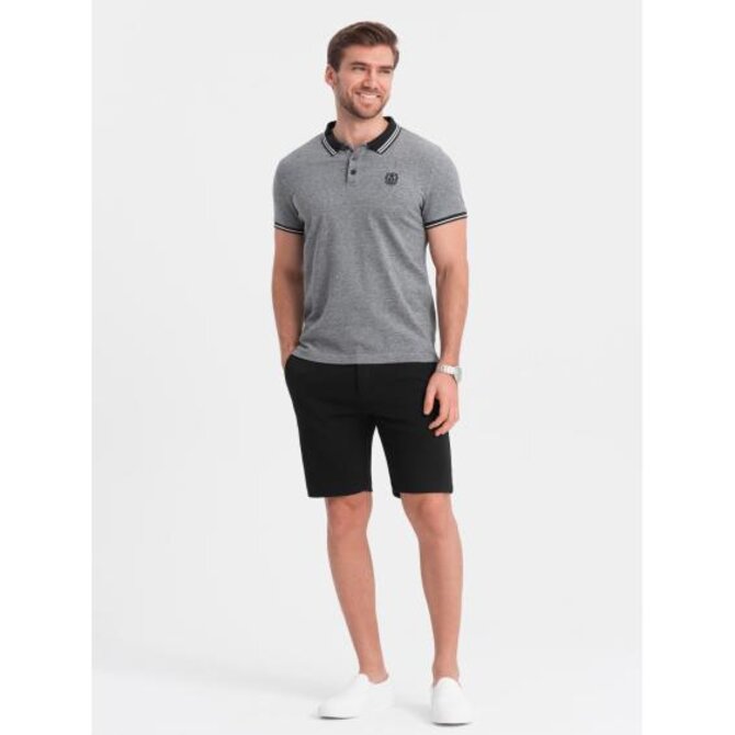 Pánské šortky SLIM FIT černé Černá, XXL