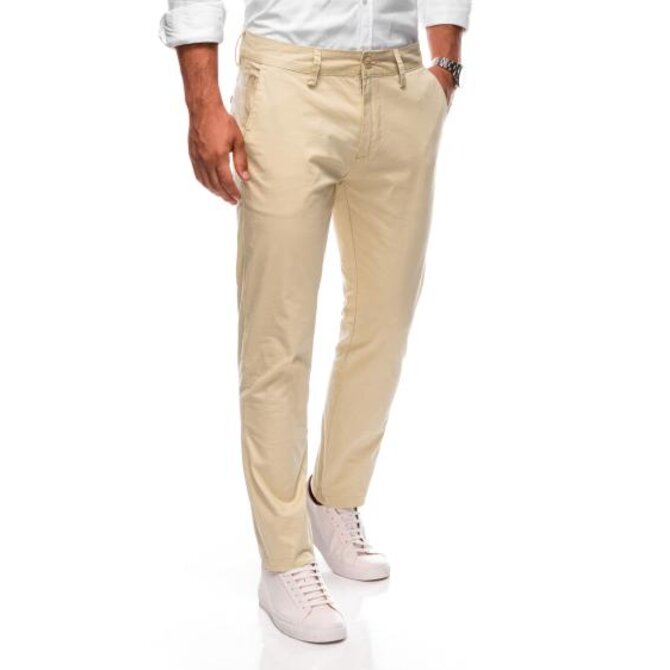 Pánské kalhoty chino P1478 světle béžové Béžová, 31