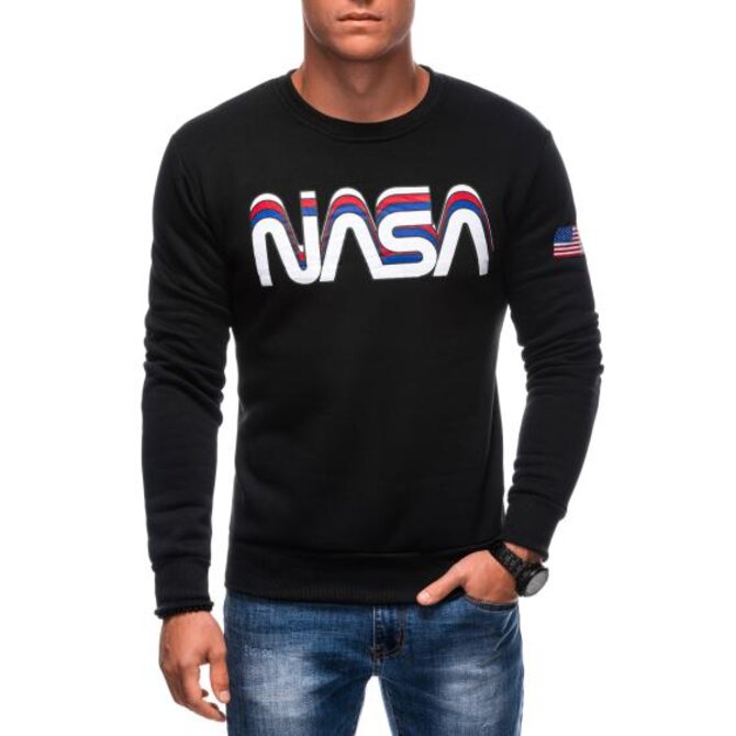 Pánská mikina B1686 černá Černá, XXL