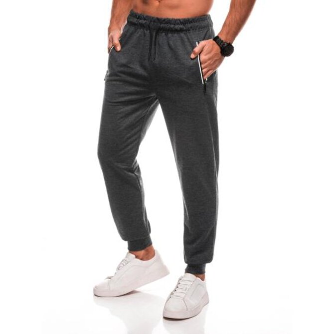 Pánské tepláky P1506 - tmavě šedé Tmavě šedá, XXL