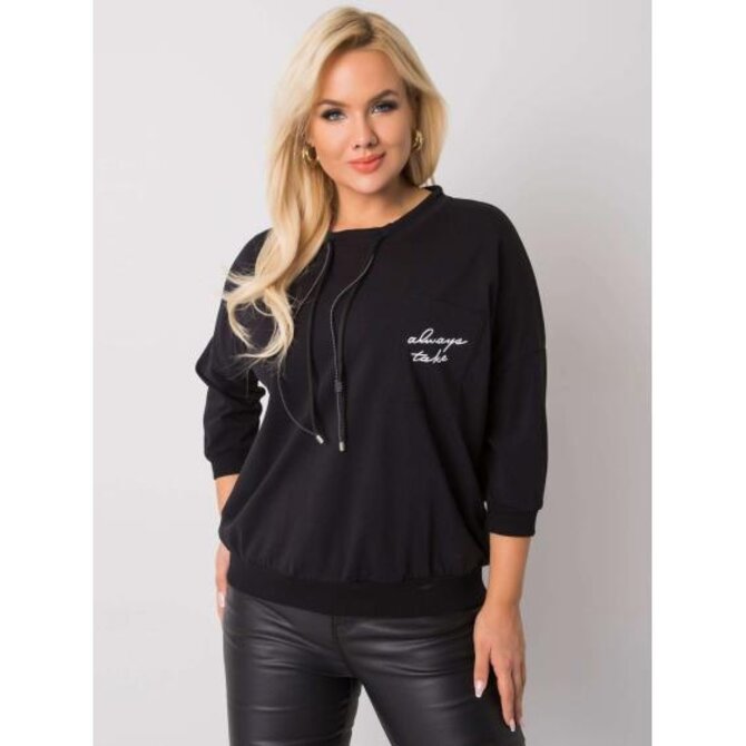 Dámská halenka bavlněná plus size SHELLY černá Černá, Univerzální