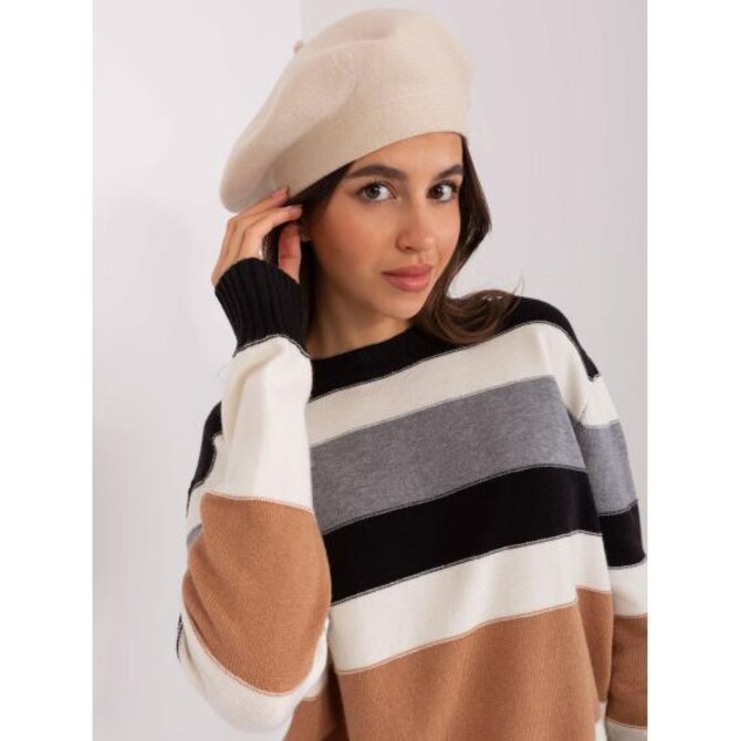 Dámská zimní čepice baret HEUSTA světle béžová Béžová, Univerzální