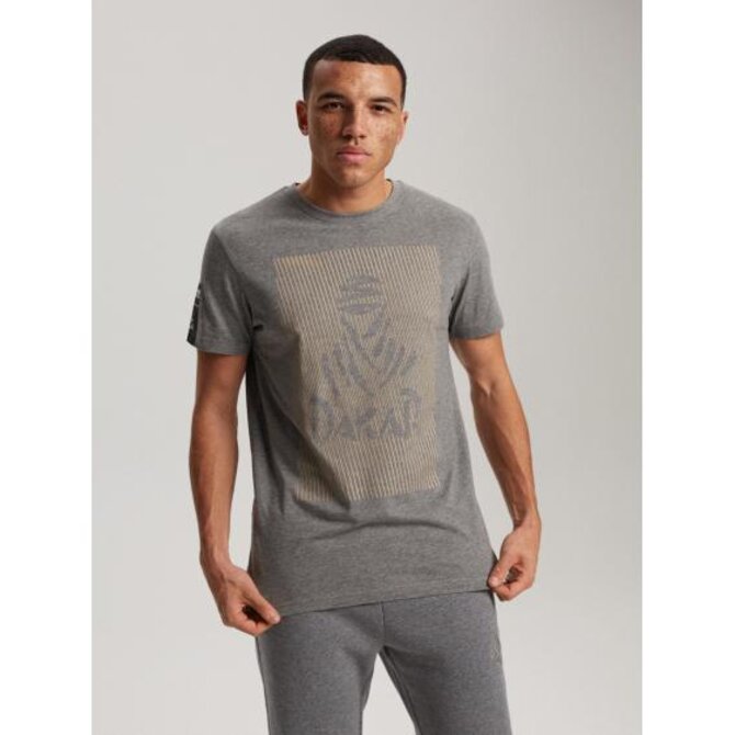 Pánské tričko s potiskem DKR D 0823 S1824 - šedý melír Šedá, M