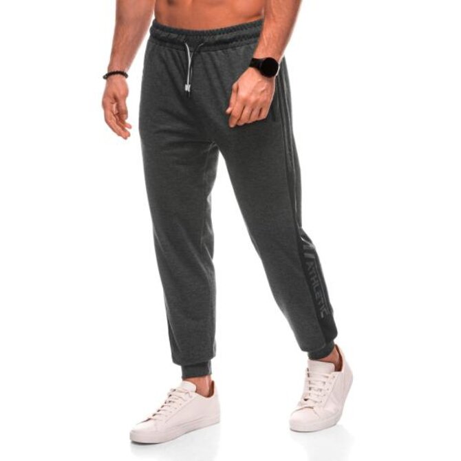 Pánské tepláky P1506 - šedé Tmavě šedá, M